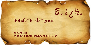 Bohák Ágnes névjegykártya