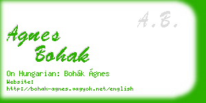 agnes bohak business card