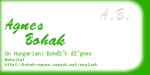 agnes bohak business card